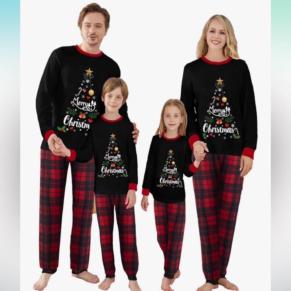 Christmas Pajama Set with Tree Design